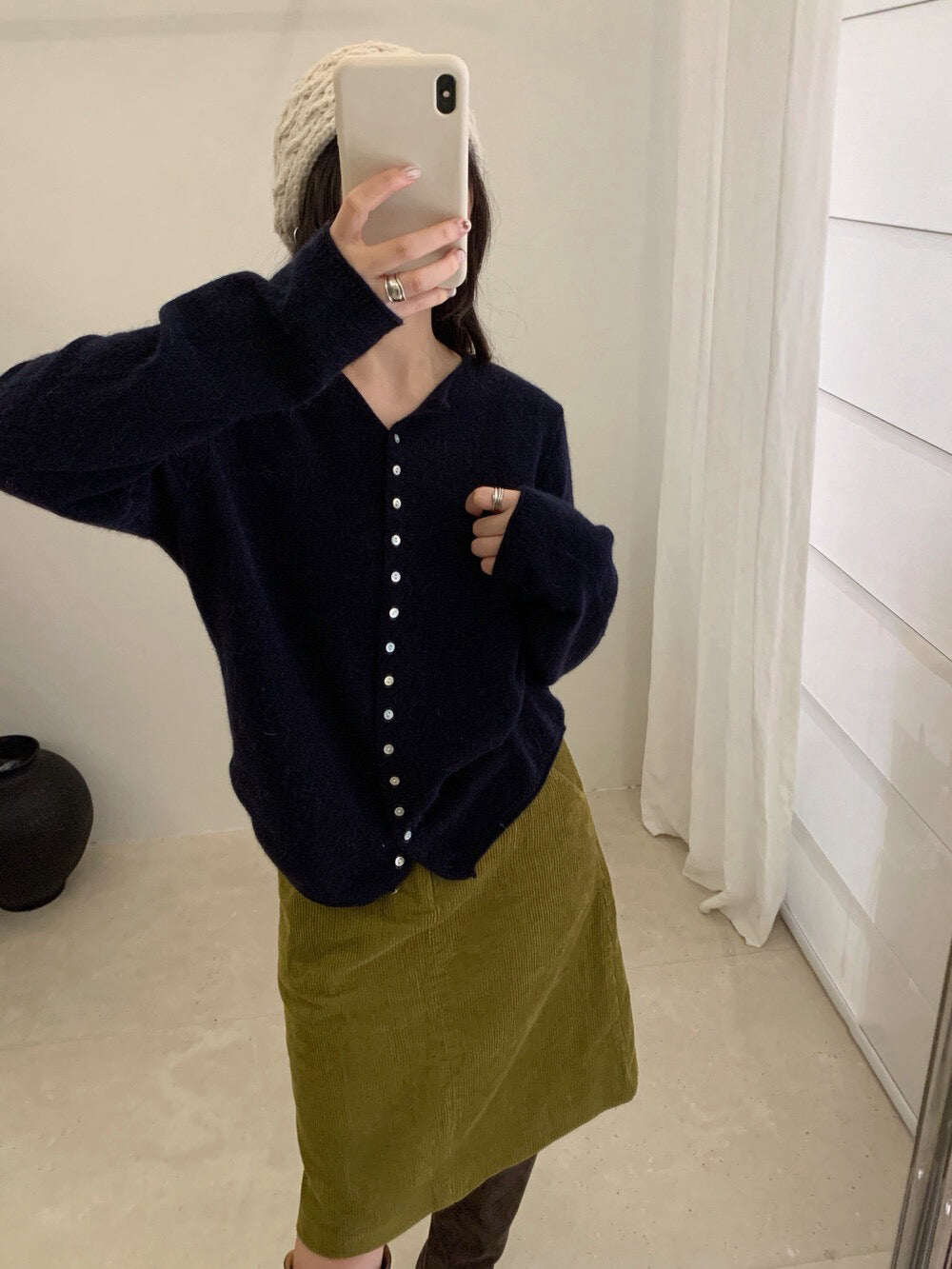 // 40%wool卷卷邊7色排扣CD