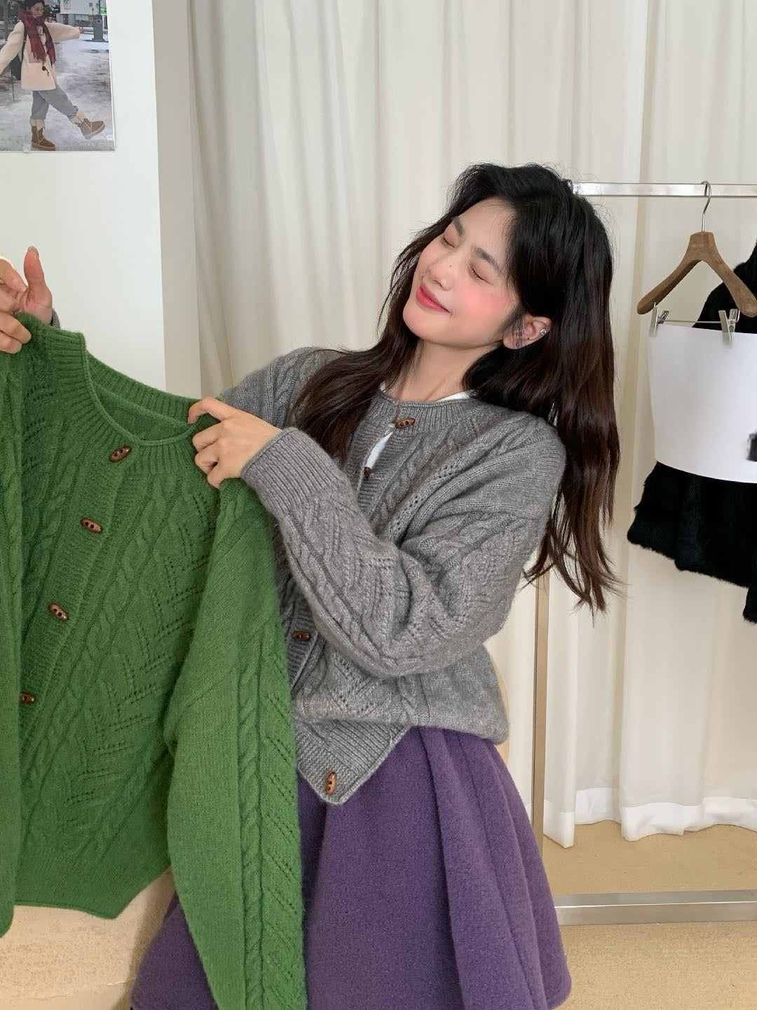 // 復古軟糯牛角鈕麻花CD