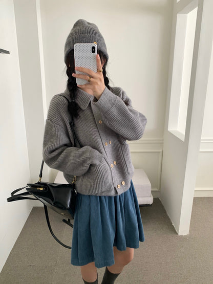 // 慵懶感雙排扣口袋翻領CD