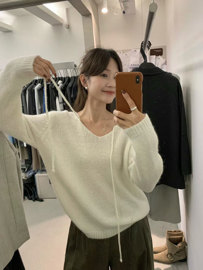 // 15%羊毛綁帶領bling bling毛衣