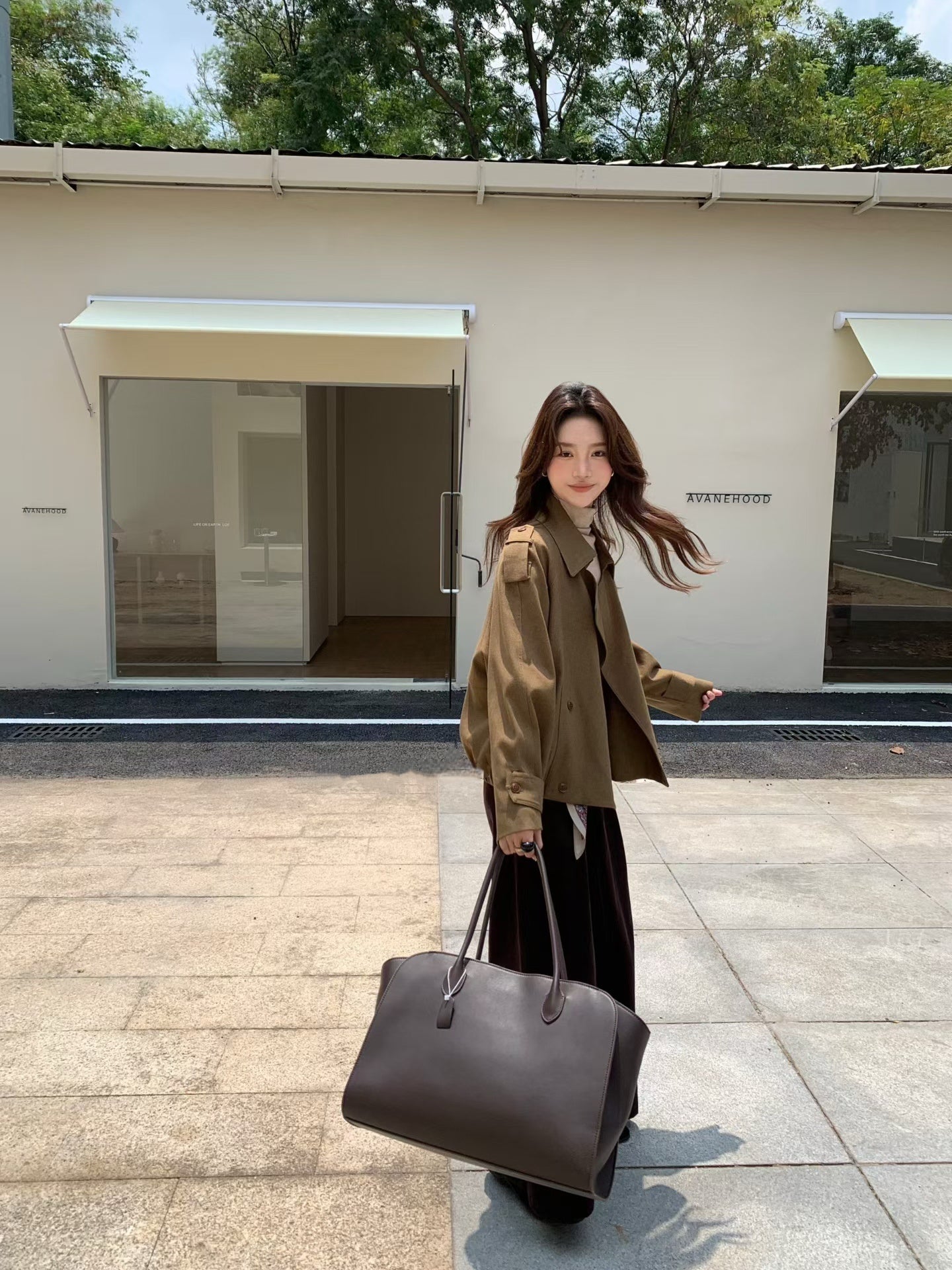 // 經典雙排扣短款外套(連絲巾)