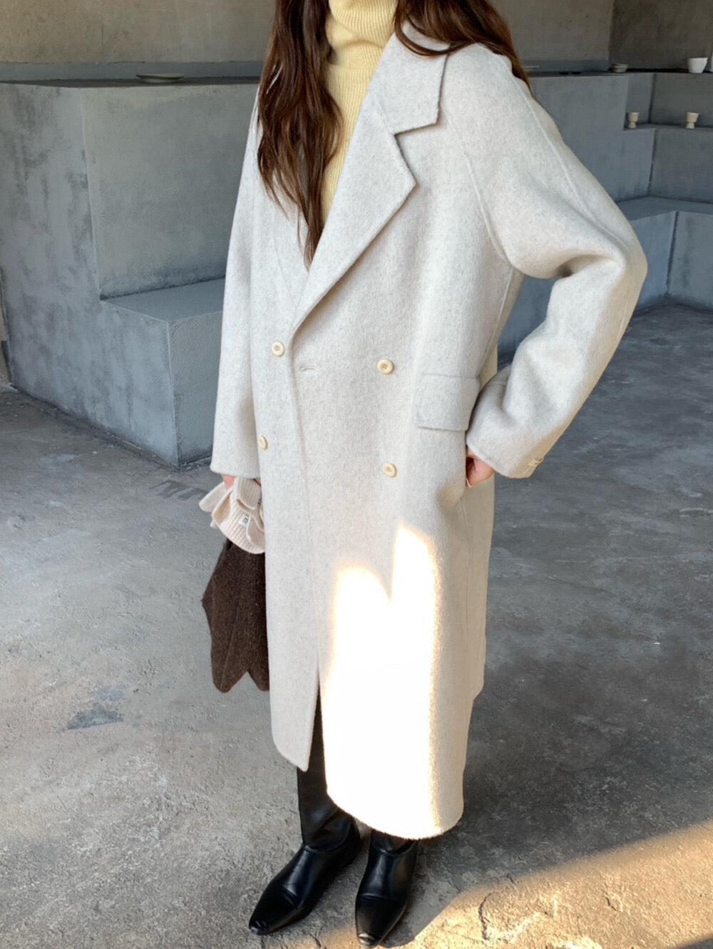 // 10%駱駝絨+90%羊毛超高質法式雙排扣手工外套