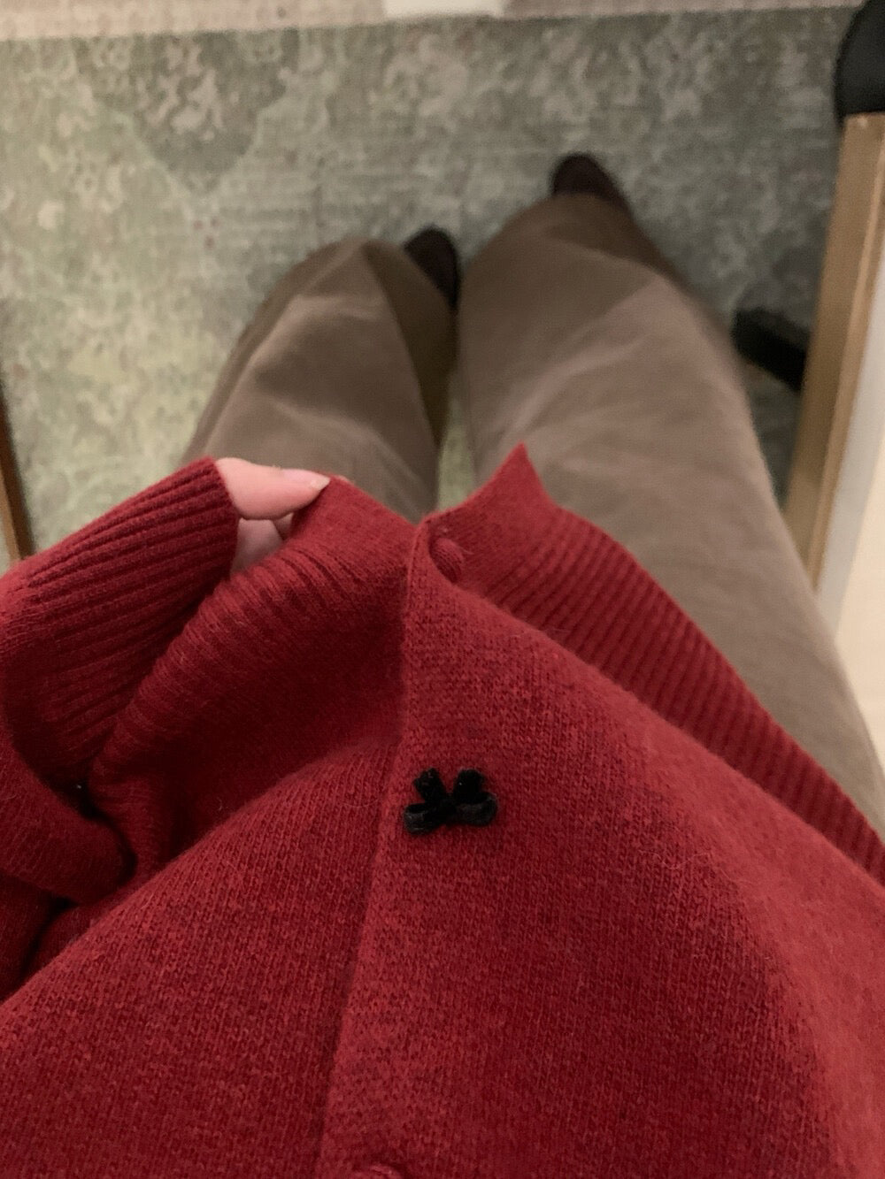 // 絲絨綁帶蝴蝶結鈕扣鈎花NT