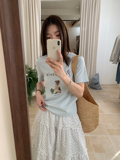 🐕 可愛眼鏡小狗印花TEE