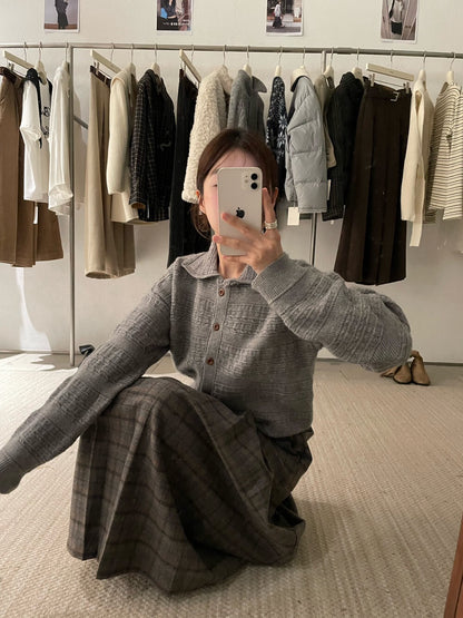 // 四色肌理感織紋翻領CD