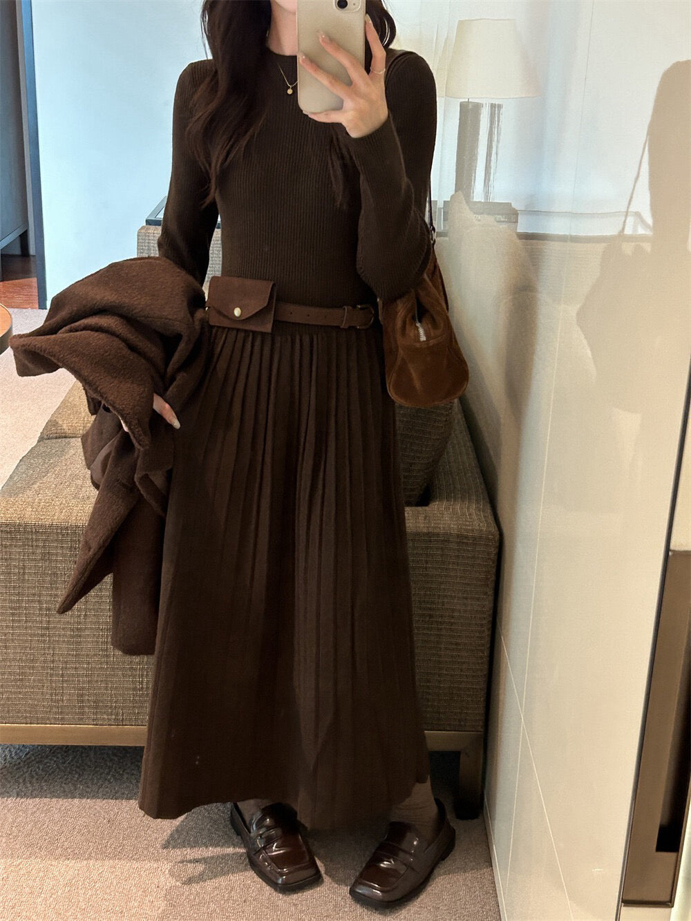 // 超顯瘦氣質百褶針織OPS