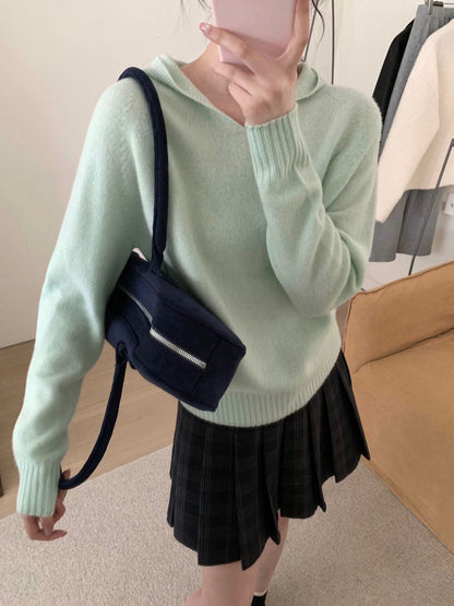 // 100%綿羊毛無縫一體連帽NT