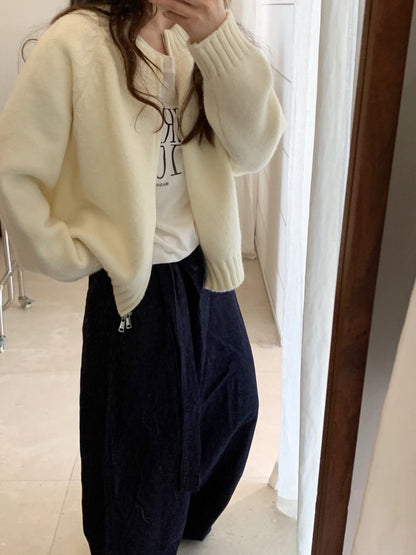 // 檔口爆款10色落肩拉鍊圓領CD