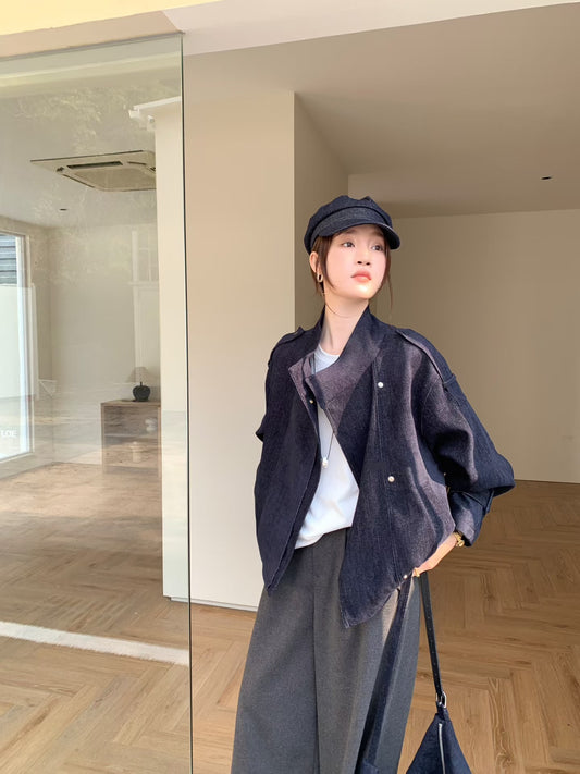 (現貨) // 超韓立領霧面質感外套