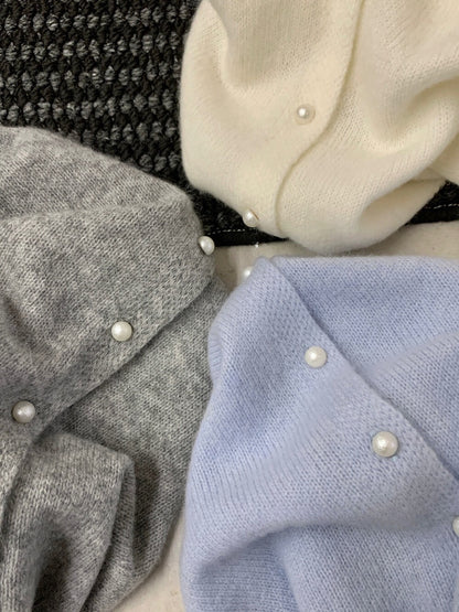 // 100%羊毛縫線蝴蝶結領口開胸NT