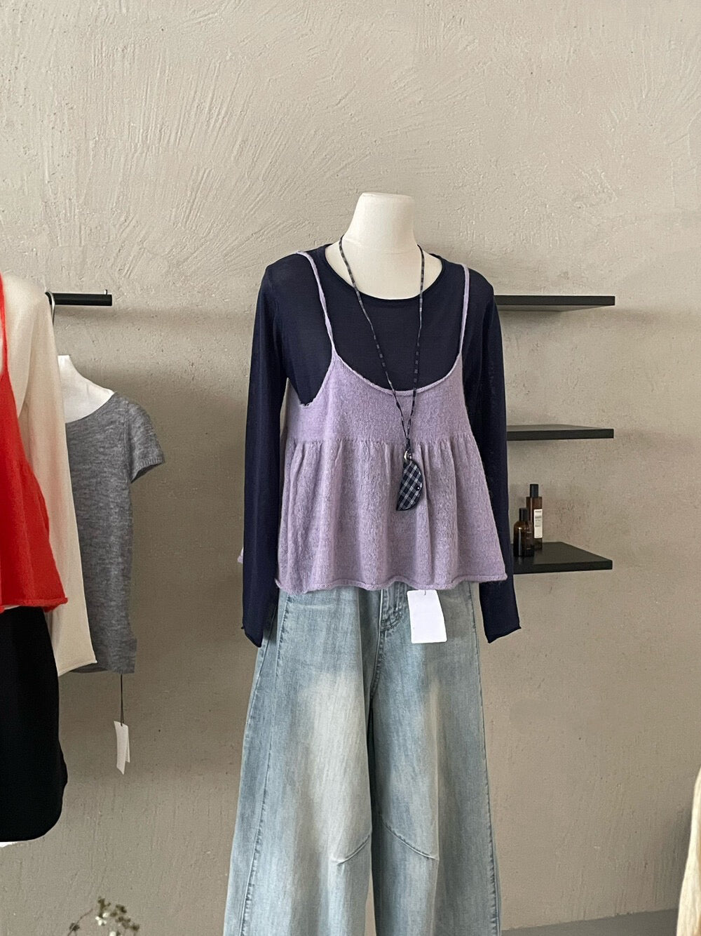 // 春季疊穿必備小吊帶+打底TEE套裝