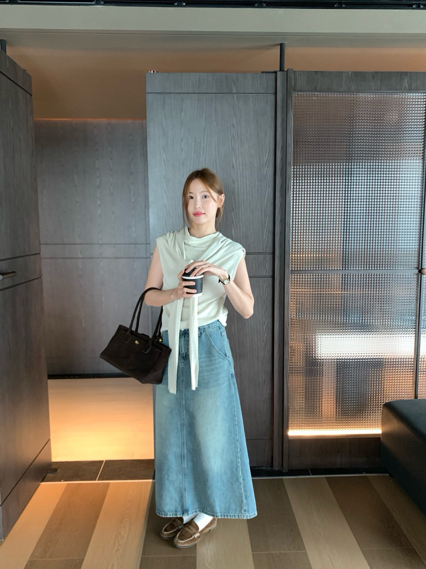 // 可分開慵懶半高領小短袖NT+披肩兩件套