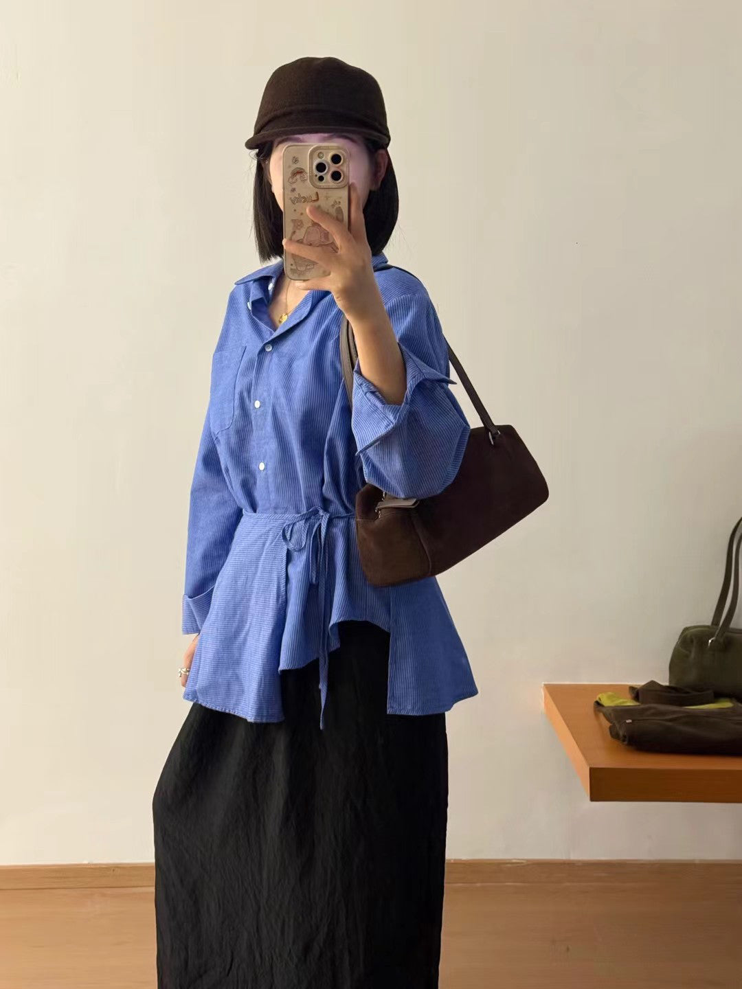 // 真皮麂皮絨bowling bag