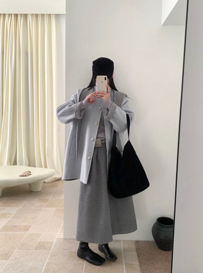 // 50%羊毛超遮肉八分毛呢褲