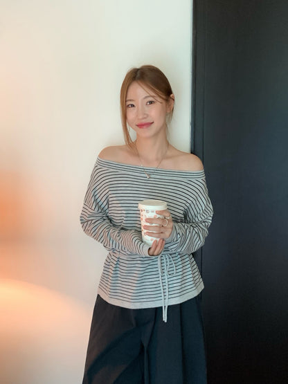 // 三種穿法8%wool親膚間條綁腰NT