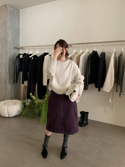 // raccoon35%圓領多色毛衣