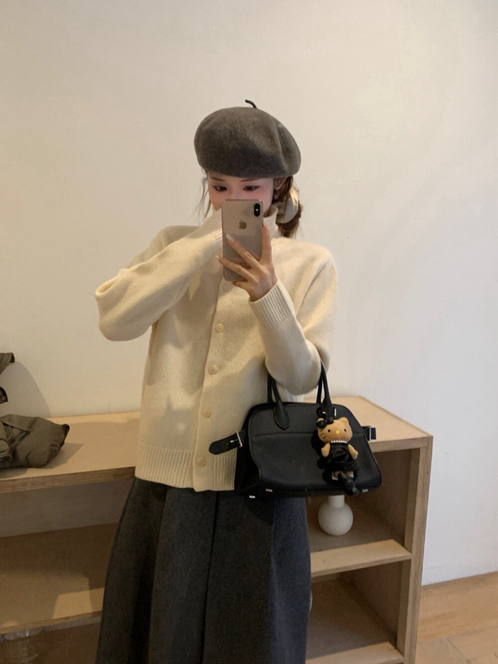 // 直坑紋立領排扣軟糯CD