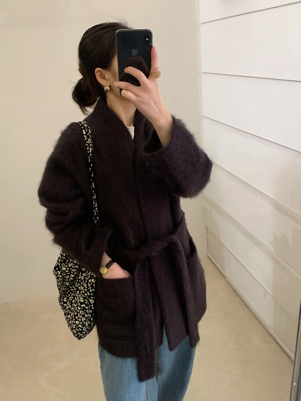 // 90%綿羊毛+10%山羊絨超高質交叉浴袍式外套