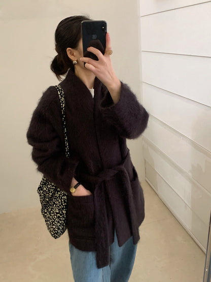 // 90%綿羊毛+10%山羊絨超高質交叉浴袍式外套