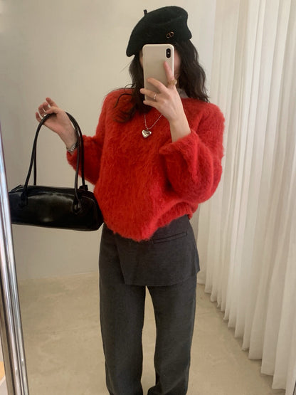 // 溫柔拉毛軟糯感毛衣