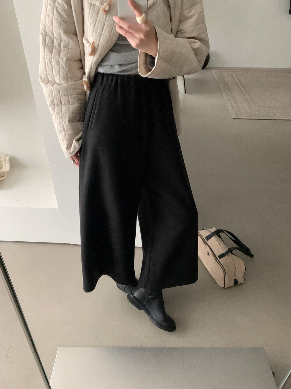 // 超軟糯後口袋羊毛糯米褲