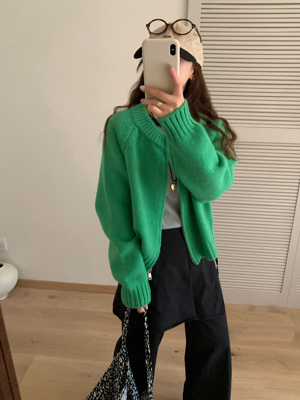 // 檔口爆款10色落肩拉鍊圓領CD