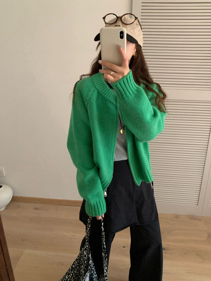 // 檔口爆款10色落肩拉鍊圓領CD