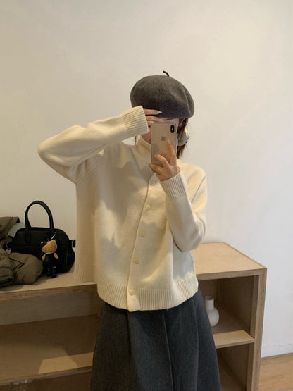 // 直坑紋立領排扣軟糯CD