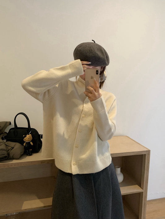 // 直坑紋立領排扣軟糯CD