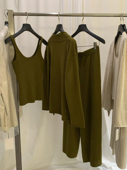 // 超氣質背心+外套+褲三件套