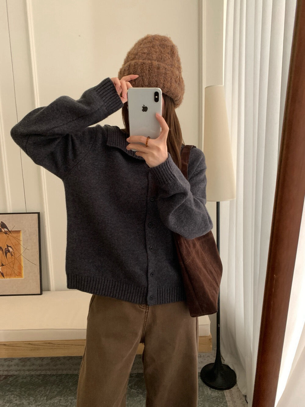 // 30%raccoon特別領口排扣毛衣