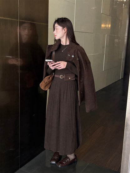 // 超顯瘦氣質百褶針織OPS