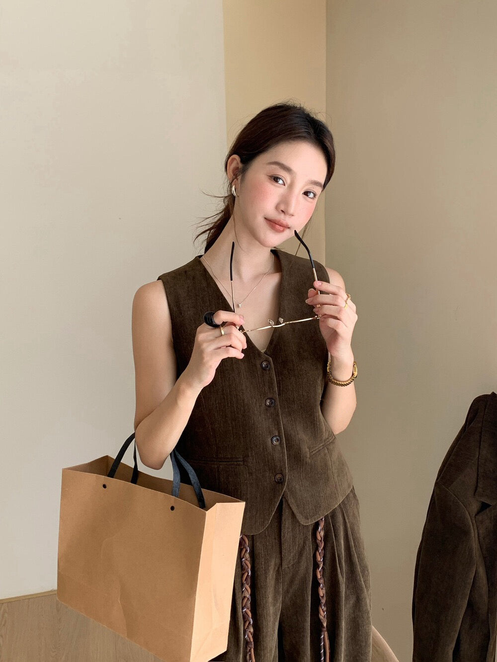 // 超美雪尼爾絨馬甲+褲+外套SET(外套可分開單買)