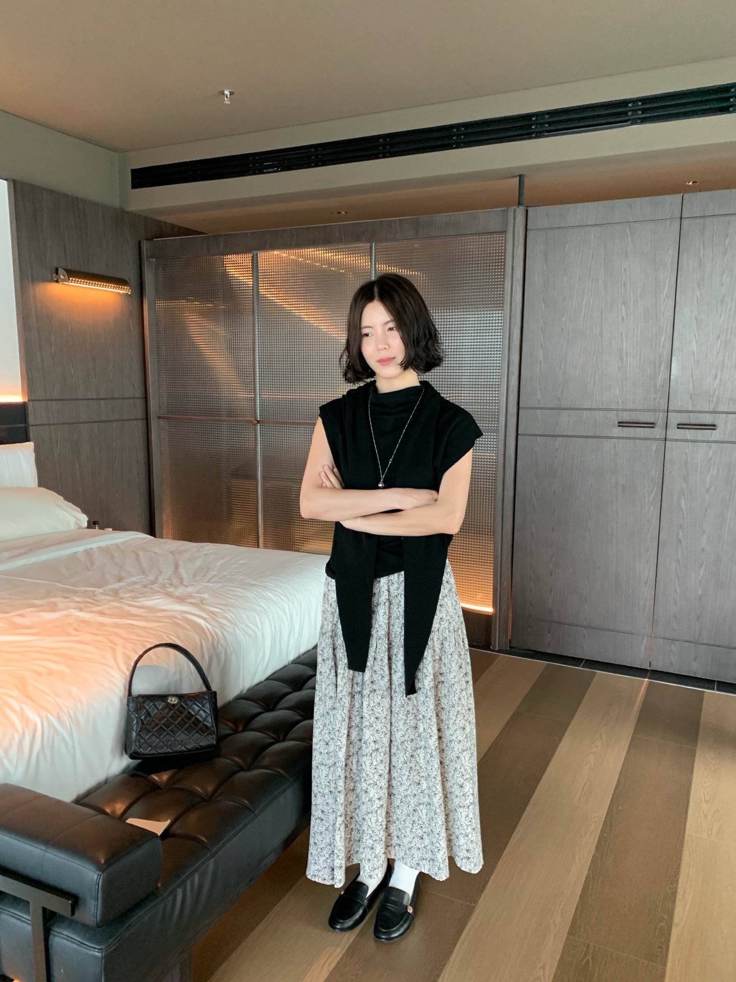 // 可分開慵懶半高領小短袖NT+披肩兩件套