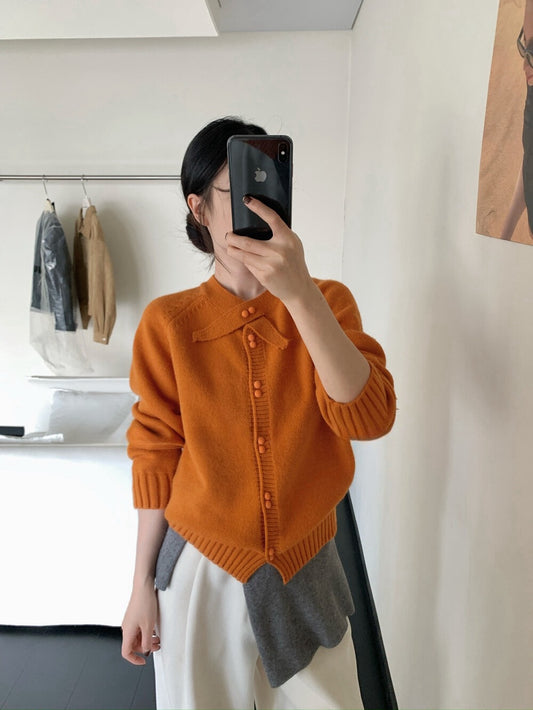 // 設計感交叉領帶double鈕扣CD