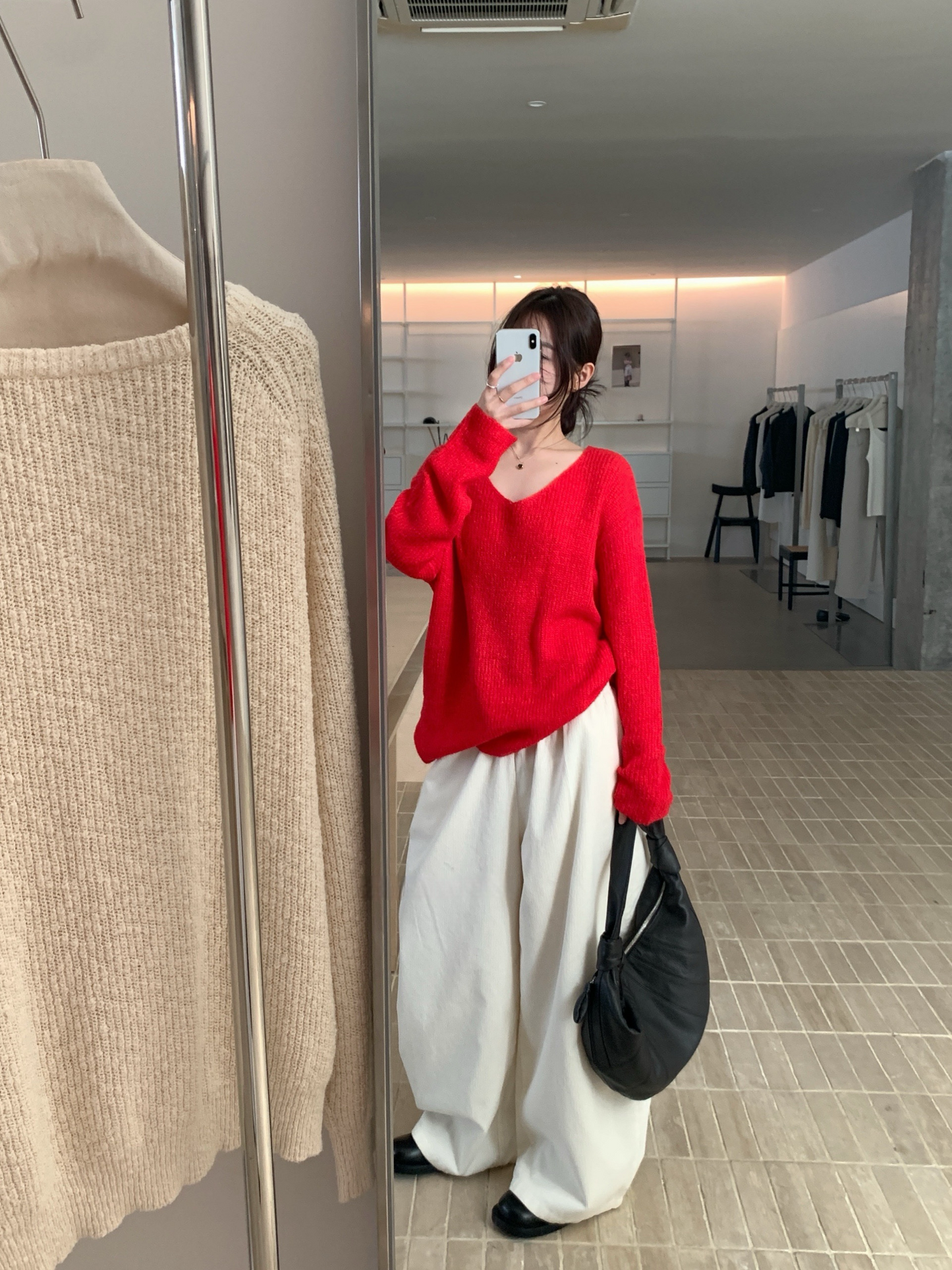 // 小復古感橡筋腰燈芯絨褲