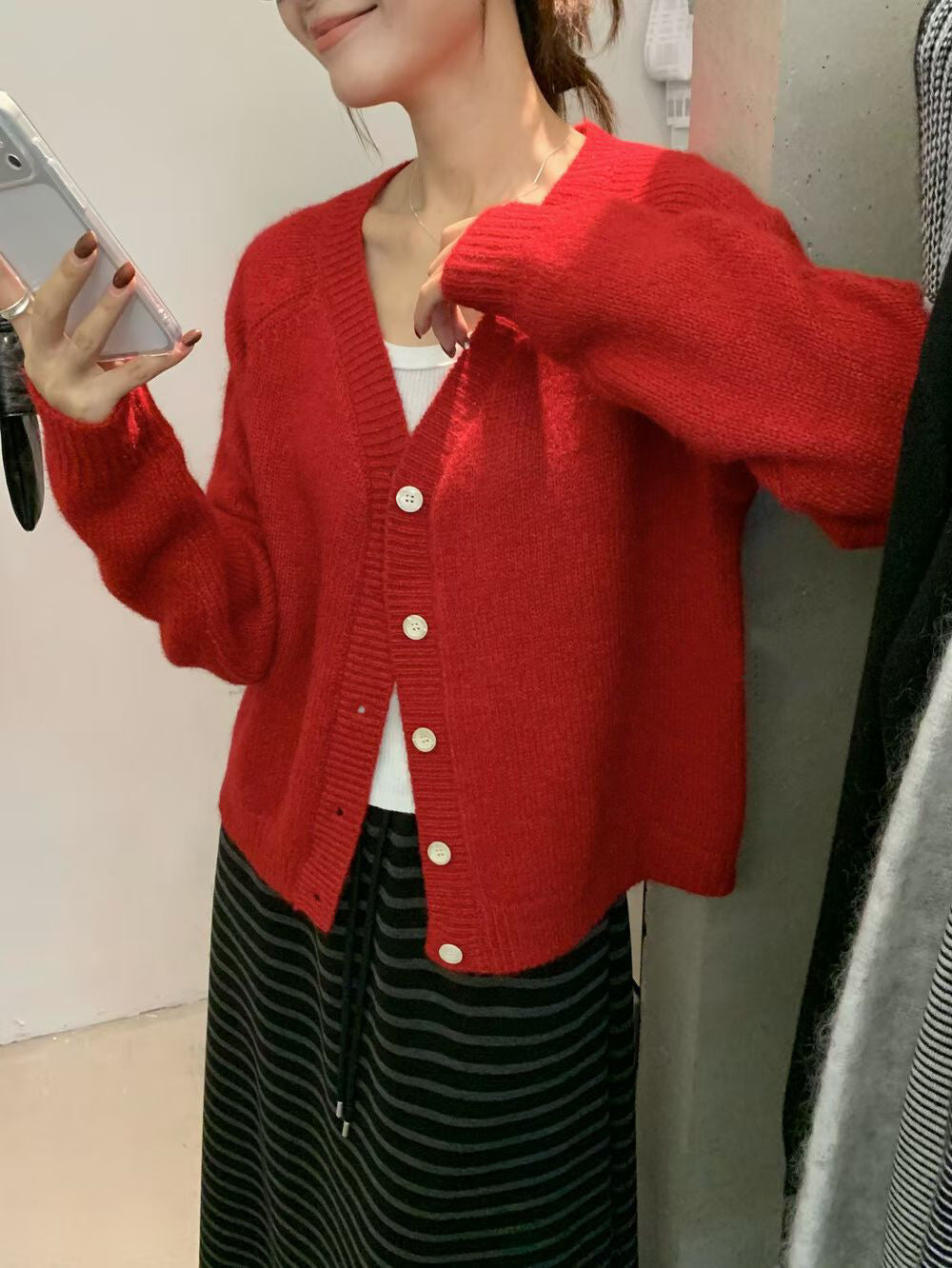 // 8%Wool慵懶感直坑紋邊CD