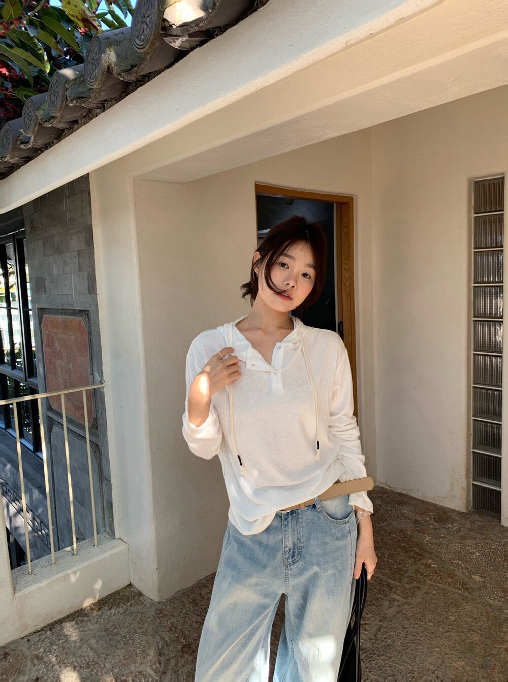 🕊️ 抽繩連帽親膚TEE