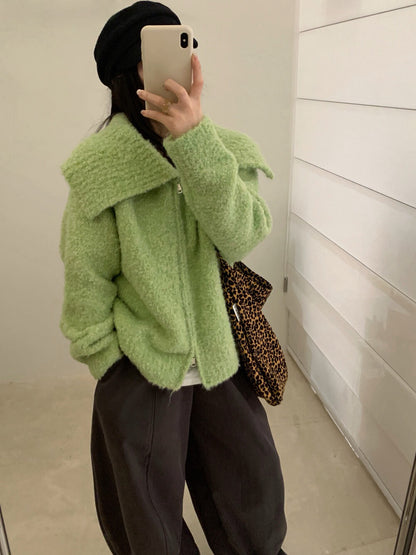 // 10%羊毛圈圈絨大翻領CD