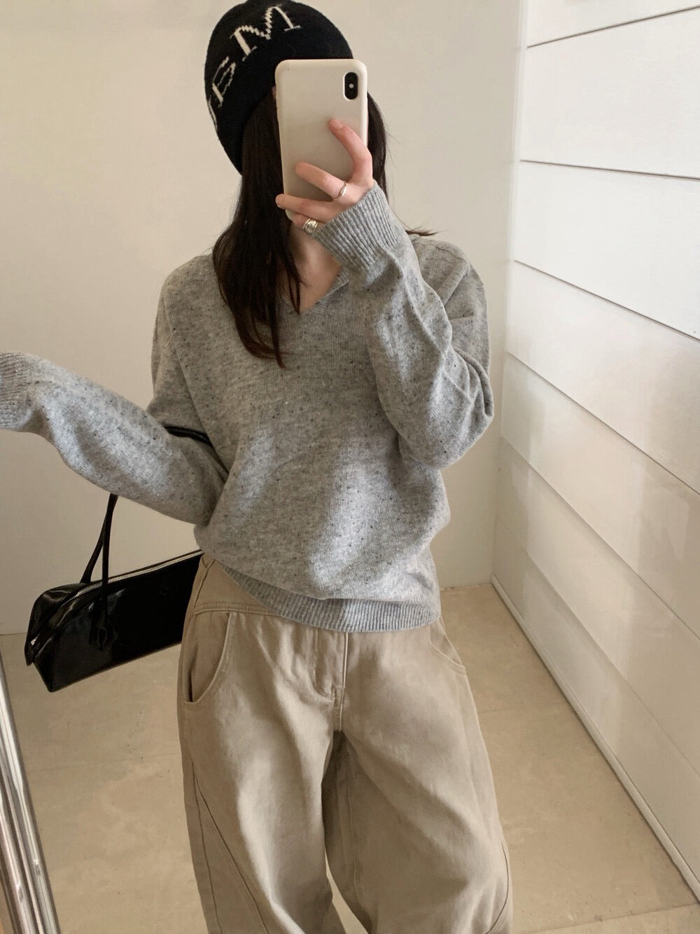 // 98%綿羊毛混點無縫一體連帽NT