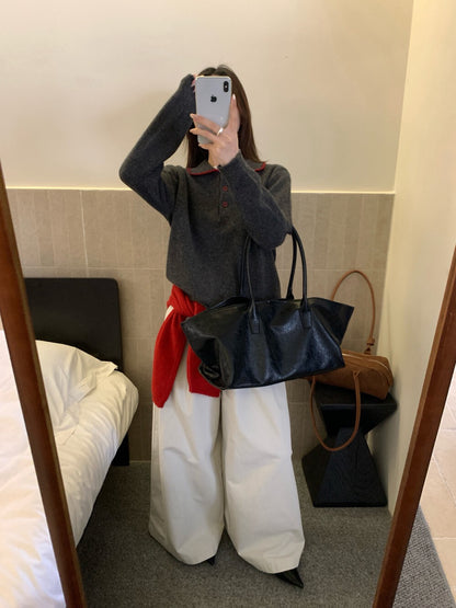 // 30%raccoon親膚miumiu風撞色包邊polo領NT