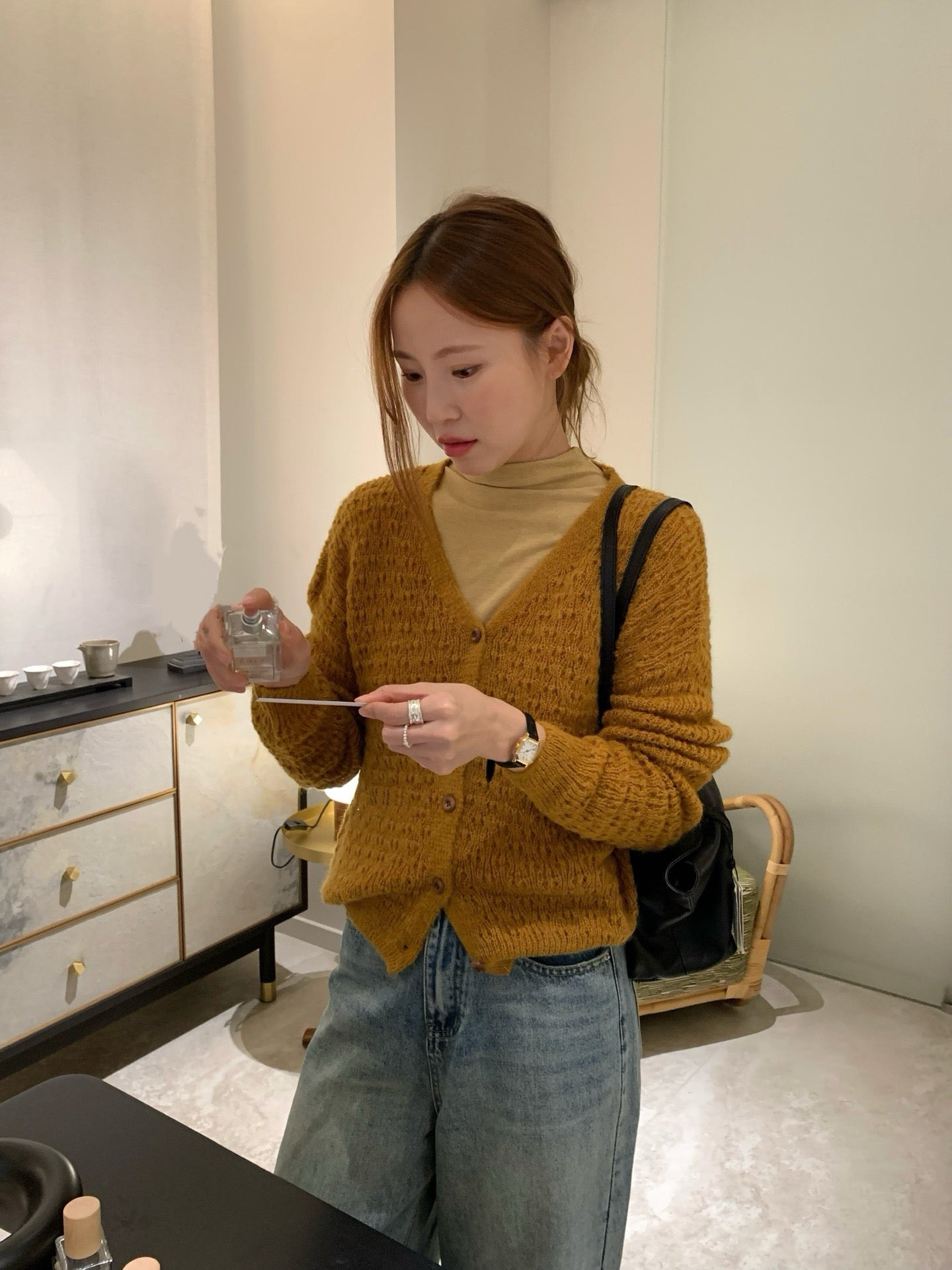 // 復古肌理感鏤空12%wool CD