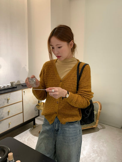 // 復古肌理感鏤空12%wool CD