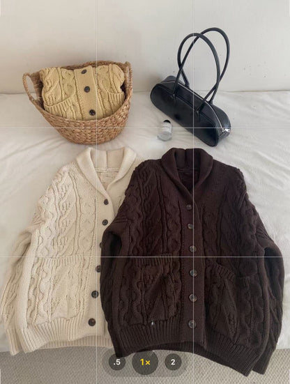 // 慵懶感麻花翻領中長CD