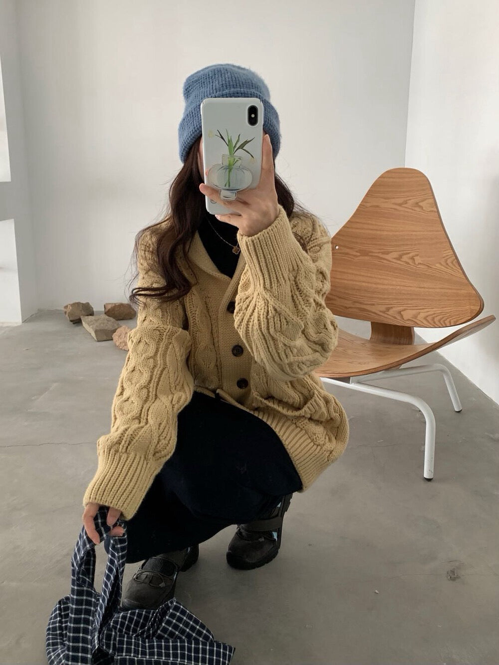 // 慵懶感麻花翻領中長CD