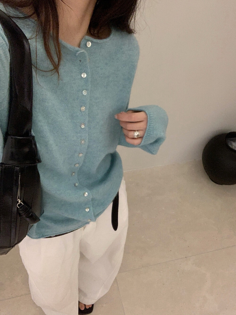 // 40%wool卷卷邊7色排扣CD