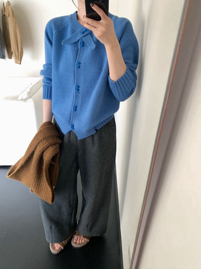 // 設計感交叉領帶double鈕扣CD