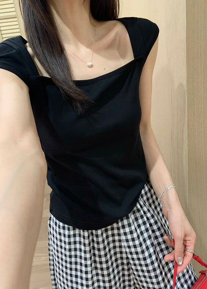 B52 / 100%棉質顯瘦方領2ways TEE