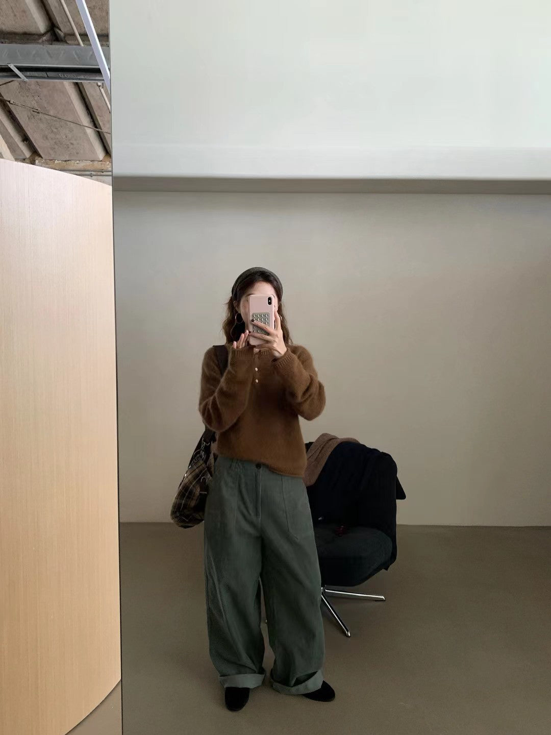 // 三粒鈕卷邊raccoon+wool NT