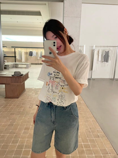 // 立體蝴蝶結可愛狗狗圖案TEE